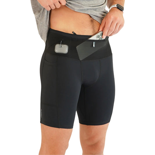 FlipBelt Mens Compression Shorts - Black - L
