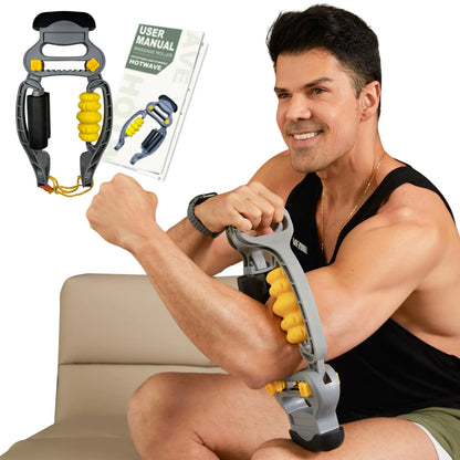 HOTWAVE Lobsterclaw Tennis Elbow Relief Massager for Leg and Arm Adjustable Foam Roller Trigger Point Muscle Roller for Calves&Forearm Wrist Massager Tennis&Golfers Elbow Pain Release