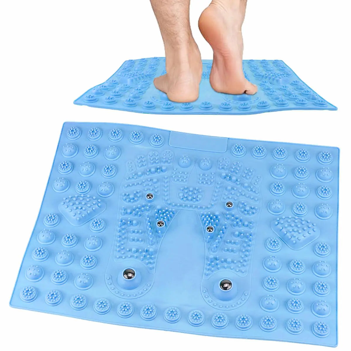 UPIQNG Foot Acupressure Massage Pad – Pressure Relief & Relaxation Mat (Blue)