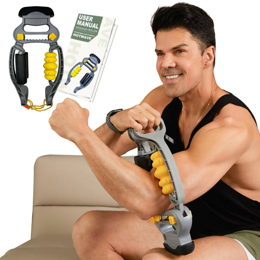 HOTWAVE Lobsterclaw Tennis Elbow Relief Massager for Leg and Arm Adjustable Foam Roller Trigger Point Muscle Roller for Calves&Forearm Wrist Massager Tennis&Golfers Elbow Pain Release