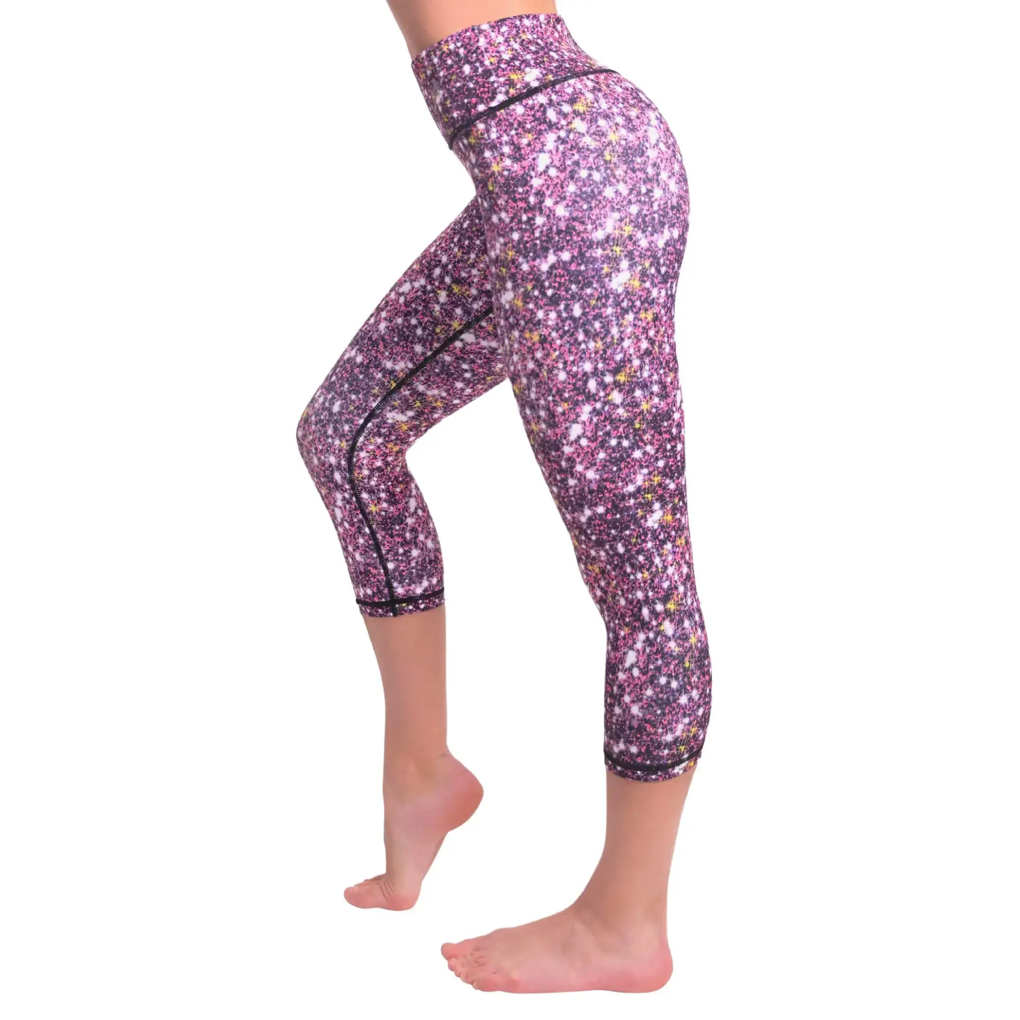 CompressionZ High Waisted Capri Leggings for Women Tummy Control - Workout Yoga Pants