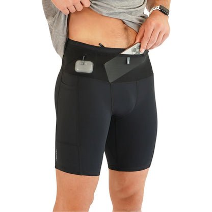 FlipBelt Mens Compression Shorts - Black - L