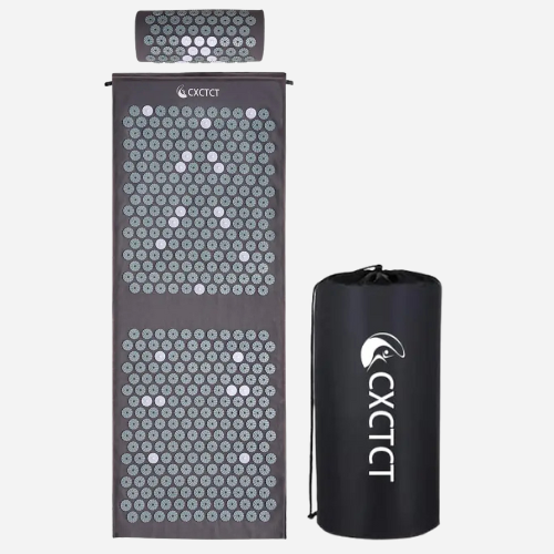 Extra Long Acupressure Mat & Pillow Set (Grey)